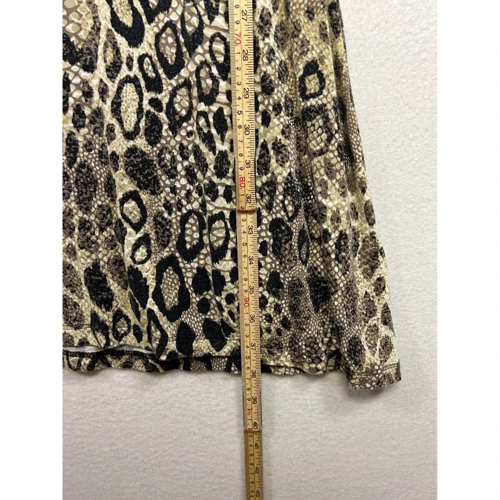 Mob Wife Indie Sleaze Cupio Womens Med Brown Animal Print 3/4 Sleeve‎ Mini Dress